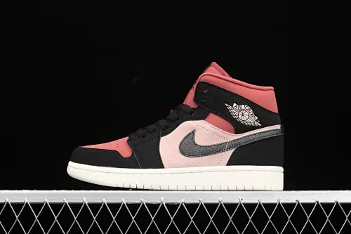 All categories Air Jordan Jordan series basketball shoes Air Jordan 1 Mid G version pure original Air Jordan 1 Mid AJ1 Joe 1 red bean milk tea mid-top basketball shoes BQ6472-202
